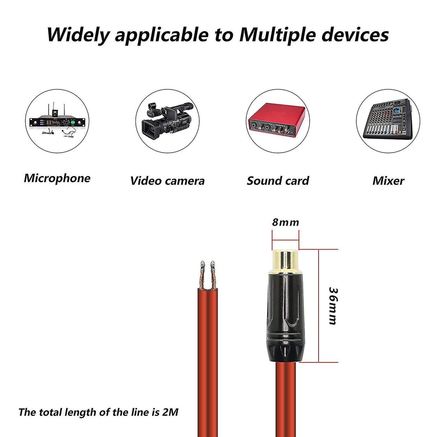 Rca Speaker Cable, Replace Rca Plug Connector Adapter to Bare Wire