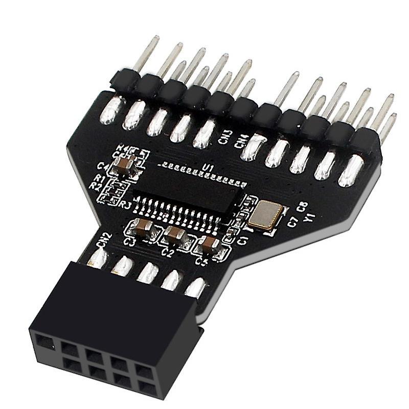 9pin Header Splitter Male 1 to 2 Female Extension Cable Connector