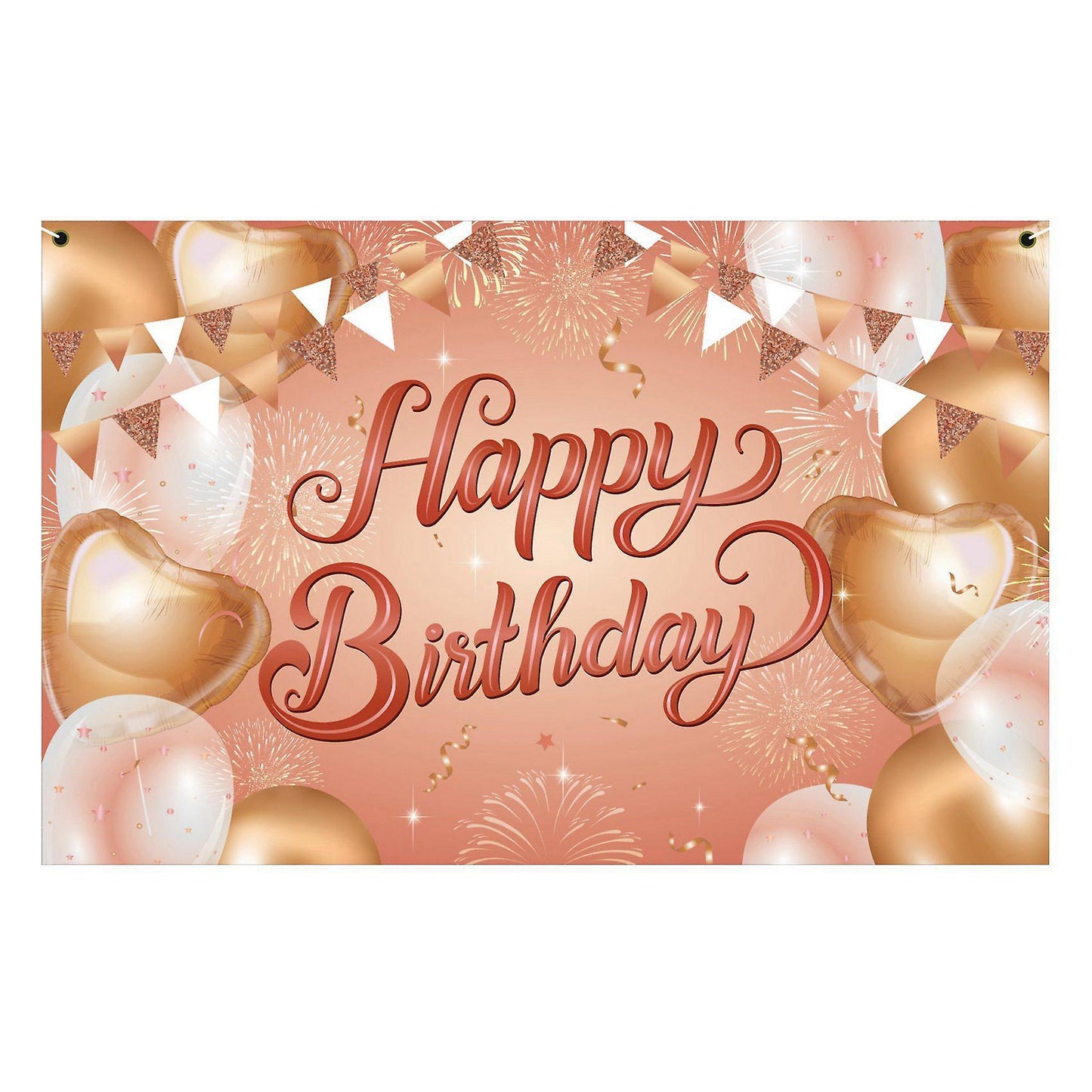 Happy Birthday Backdrop Banner Rose Gold Fabric Birthday Banner
