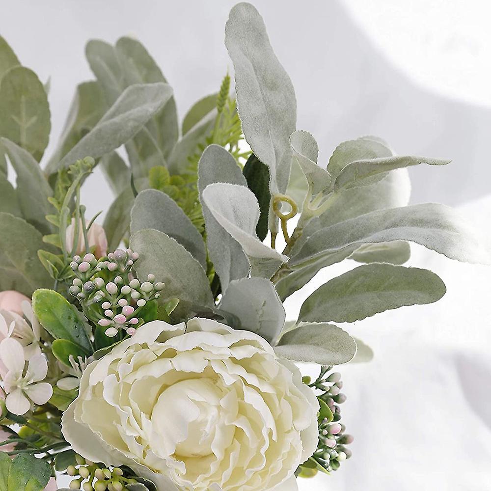 Faux Lambs Ear Stems 5pcs Artificial Greenery for Home Diy Craft