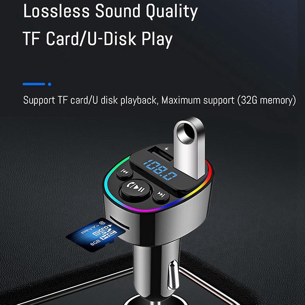 Car Bluetooth 5.0 Fm Transmitter Pd Type-c Dual Usb Charger Mp3 A