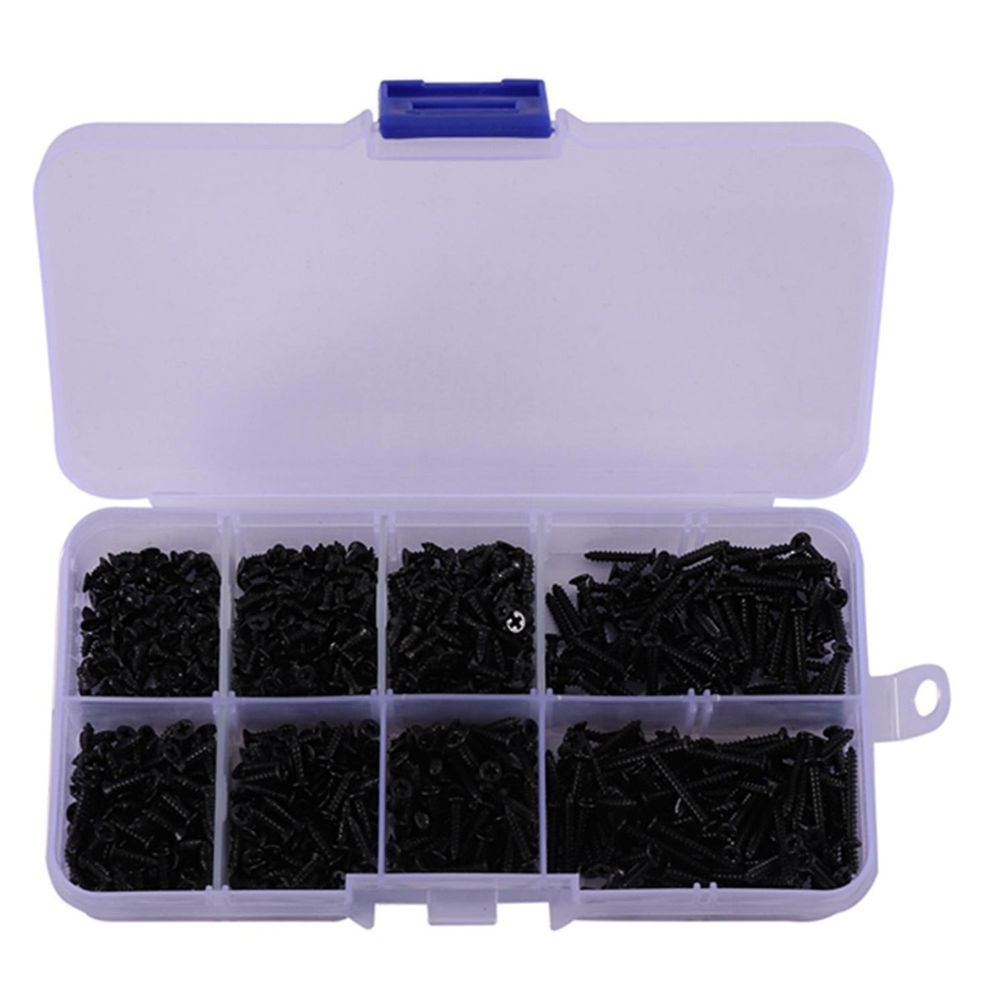 800pcs/lot Self Tapping Carbon Steel Cross Head Screw Bolt Set Black
