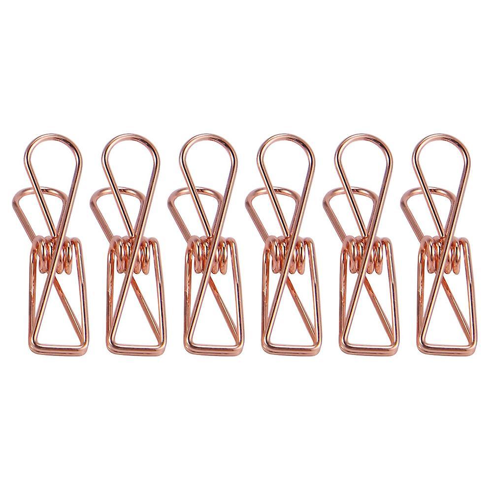 Pack Of 25 Rose Gold Small Metal Clips - Multi-purpose Clothesline