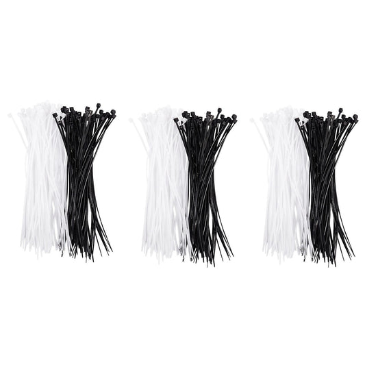 3 X 150mm Auto Wire Push Cable Zip Tie Organizer White Black 300 Pcs