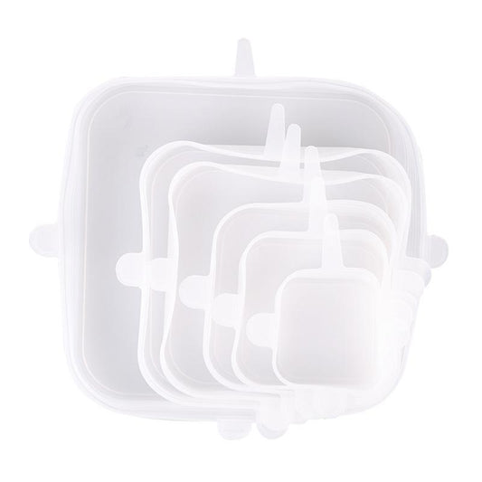 6pcs Reusable Silicone Lids,square Covers for Food Bowl Wraps, Safe