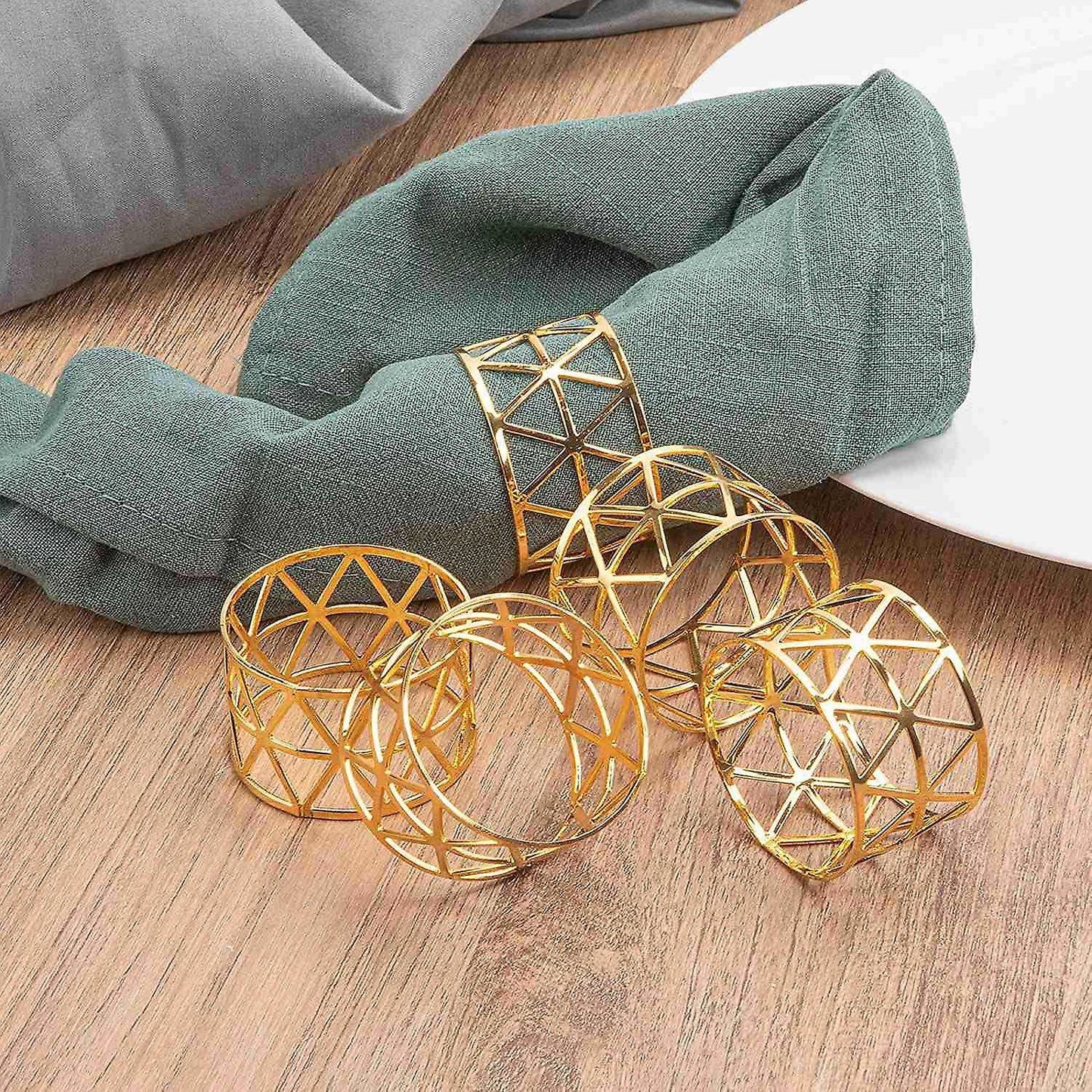 8 Pcs Of Round Mesh Napkin Ring Holder,for Casual Or Formal Occasions