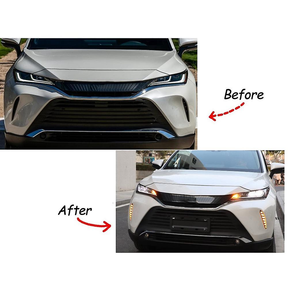 1 Set Car Led Daytime Running Light for Toyota Harrier,yellow Light