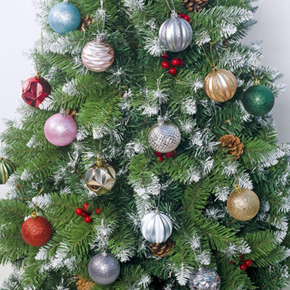 12pcs Boxed Christmas Ball Glitter Baubles Balls Ornament Pendant B
