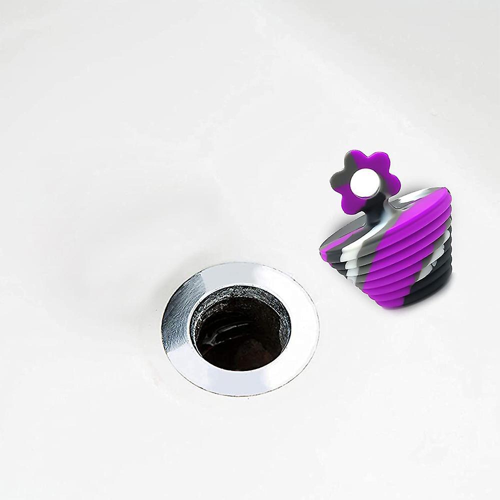 2 Pack Silicone Drain Stopper for Shower (blue Purple Camouflage)