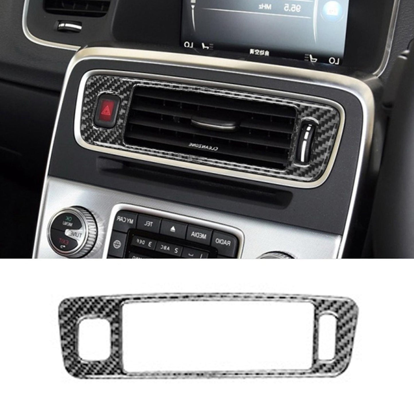 Carbon Fiber Central Lower Air Outlet Vent Cover Trim Rhd Car Center
