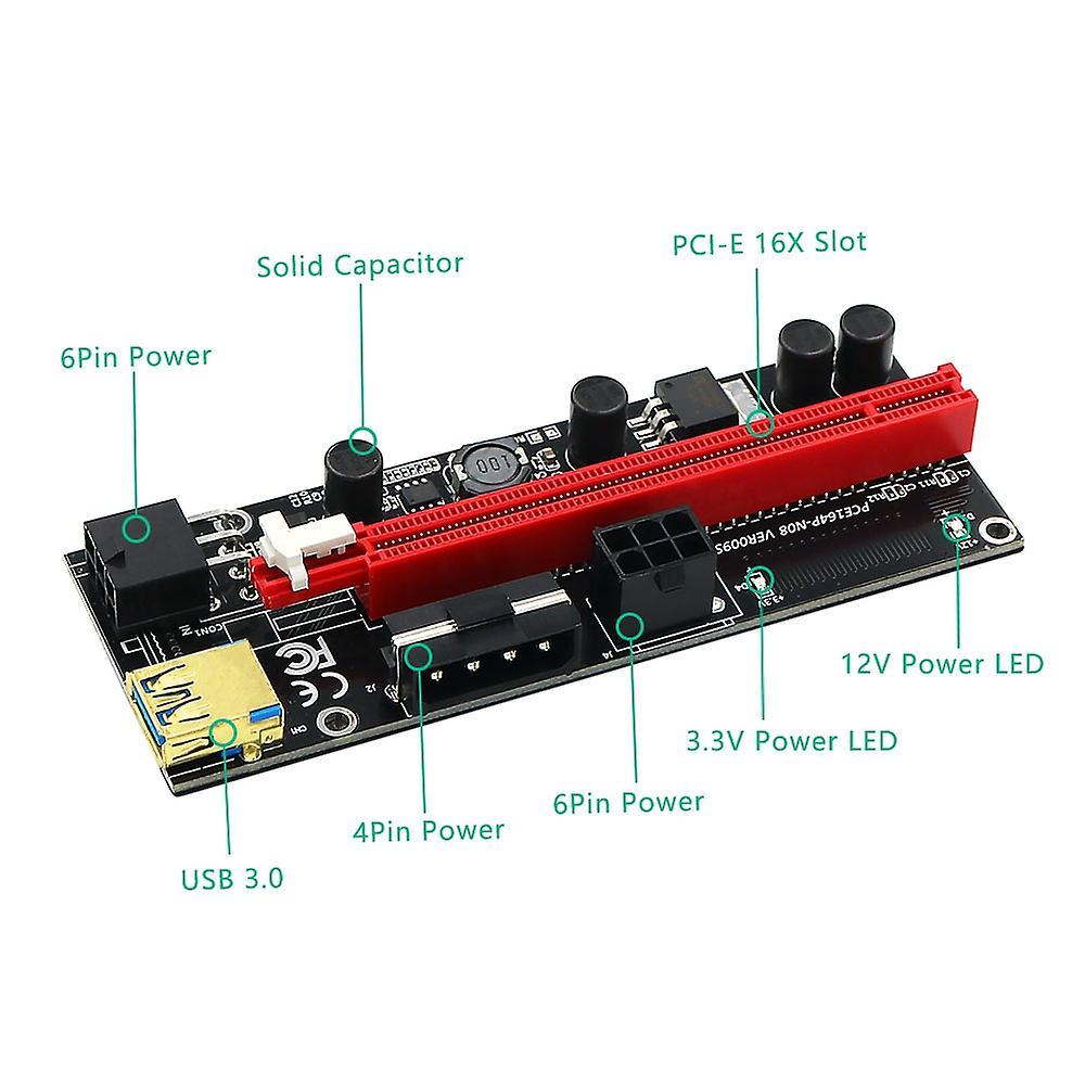009s Plus Pci-e 1x to 16x Extender Adapter for Btc Miner(1 Pcs)