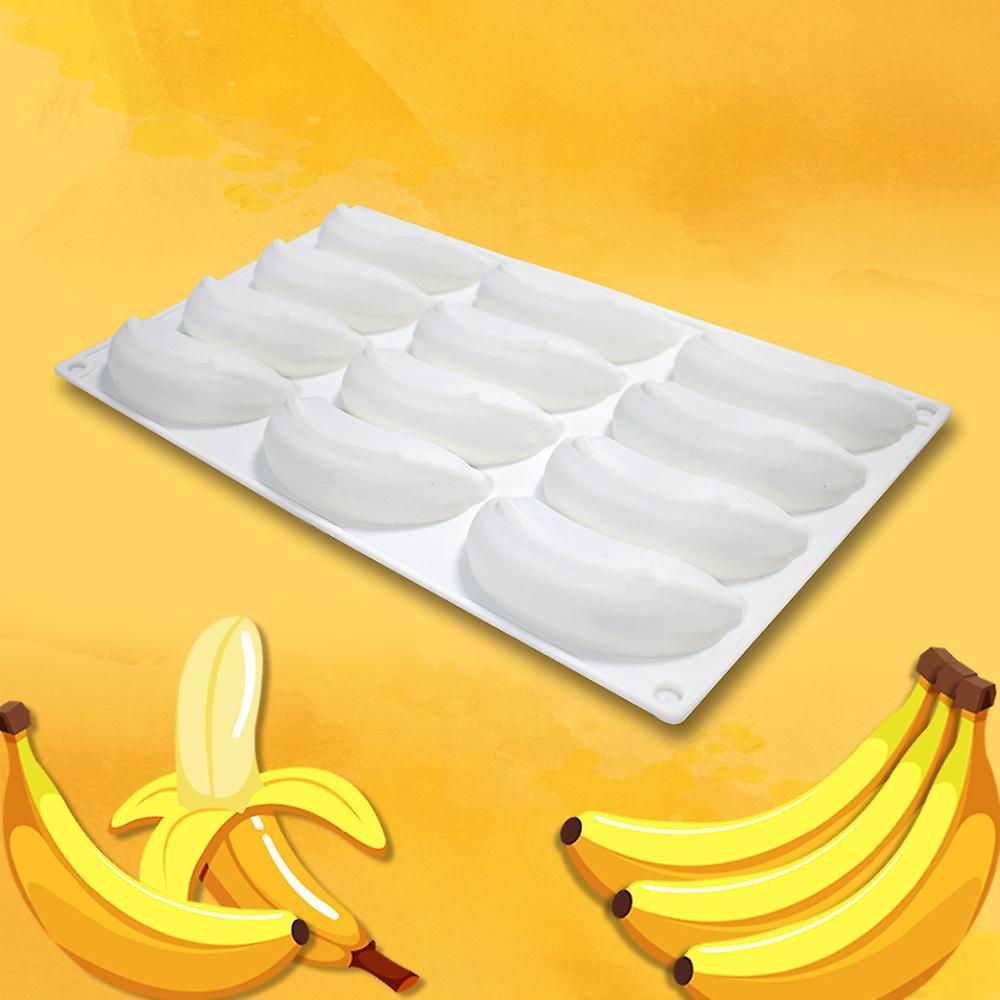 12 Cell Banana Silicone Cake Mold for Baking Chocolate Pastry Mouler