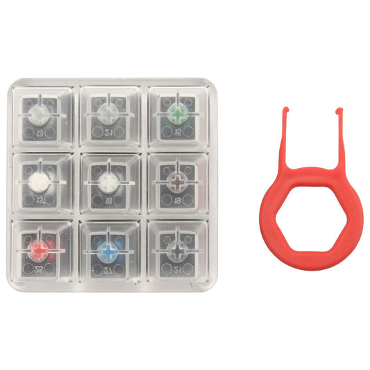 Acrylic Keyboard Tester 9 Clear Plastic Keycap Sampler