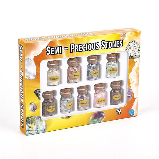 9 Bottles Wishing Bottle Natural Quartz Crystal Gravel Amethyst Stone