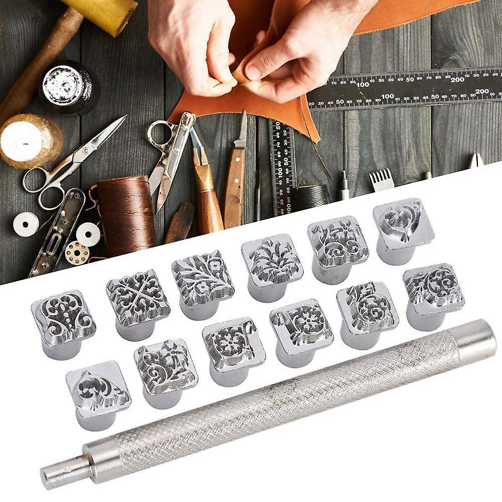 12pcs Stamping Punch Tool Tang Dynasty Flower Design Diy
