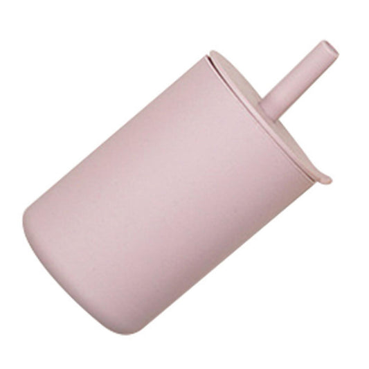 Toddler Cup Kids Silicone Training Cup with Straw (peach)