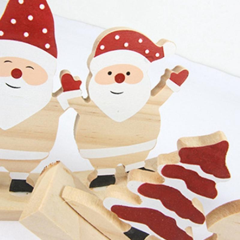 2pcs Christmas Wooden Swing Santa Xmas Wood Craft Swing Ornaments