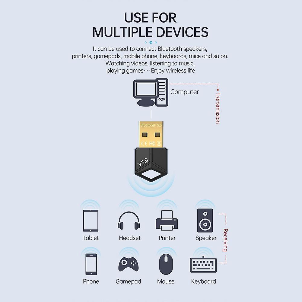 Usb Bluetooth 5.0 Adapter Audio Receiver Transmitter Dongle