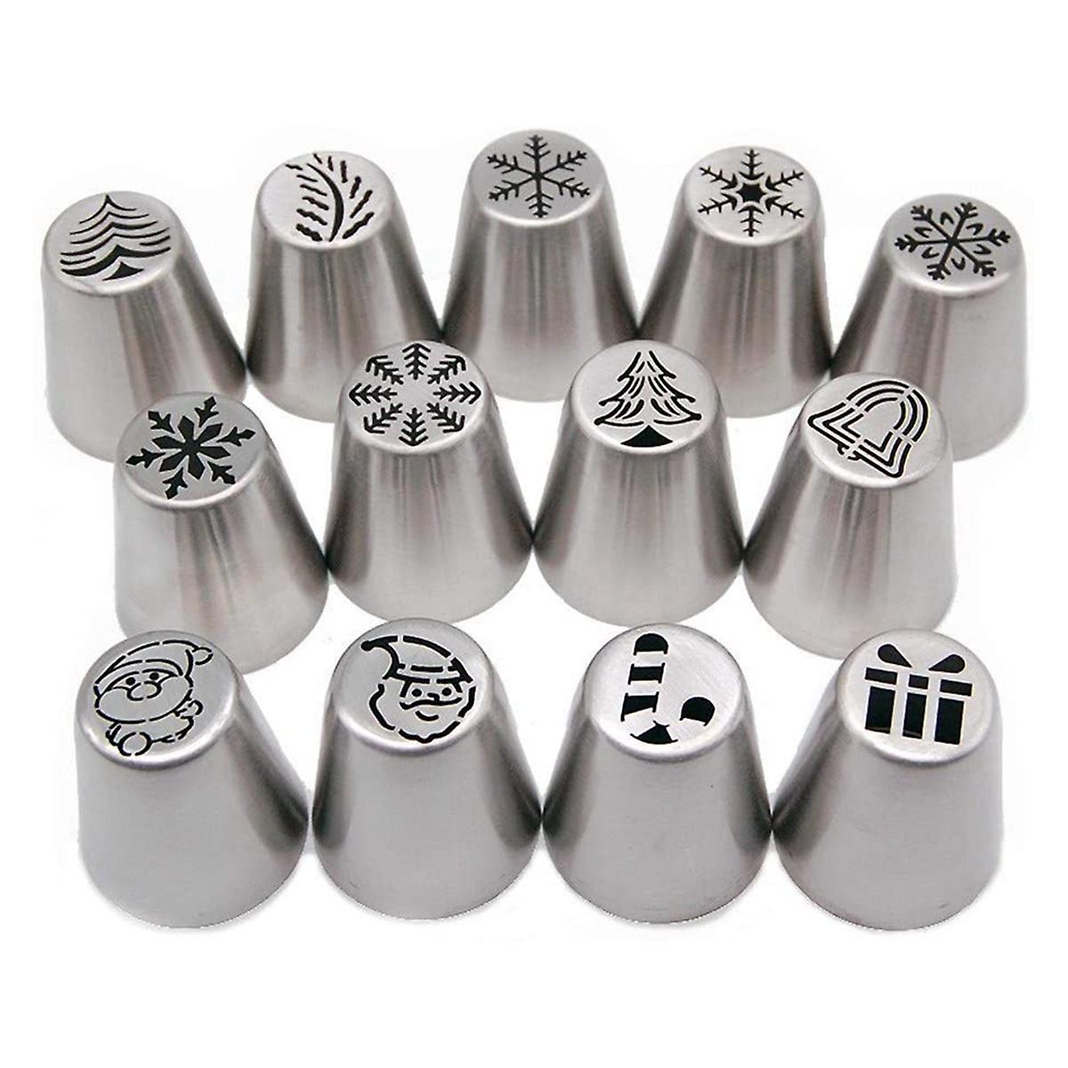 13 Pieces Of Christmas Flower Frosting Head Cake Decorating Supplies