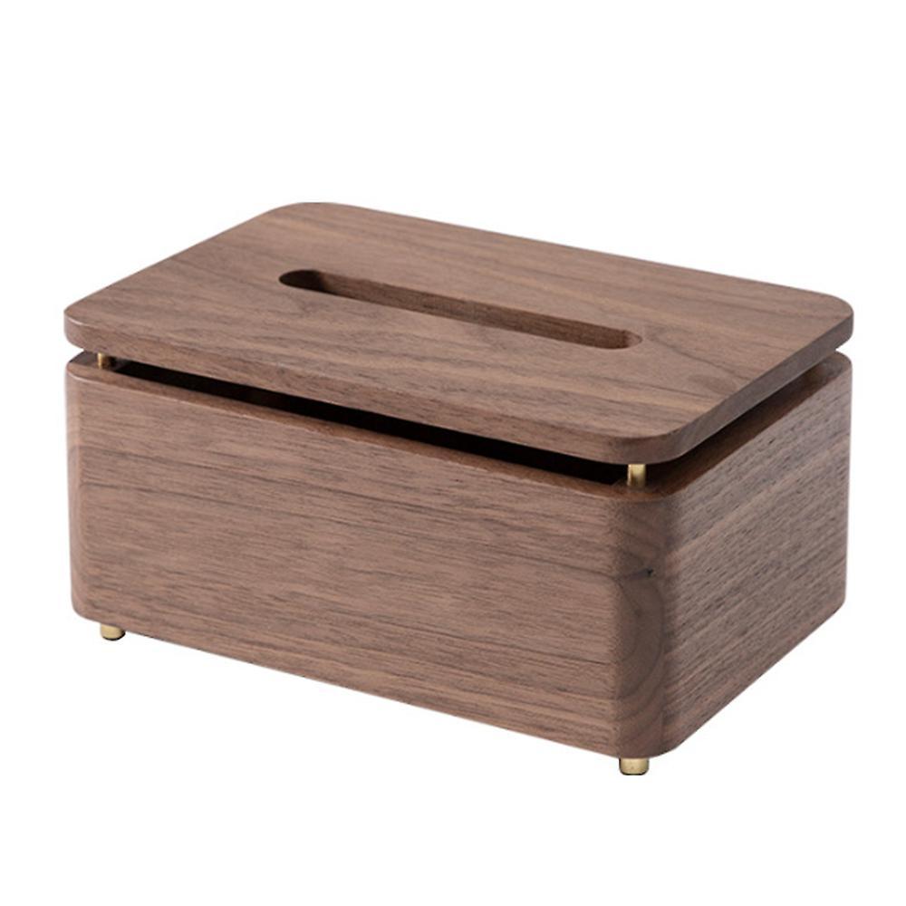Bedroom Coffee Table Walnut Tissue Box Simple Living Room Decor (l)