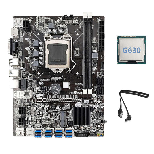 B75 Eth Mining Motherboard 8xpcie Usb Adapter+g630 Cpu+sata Cable