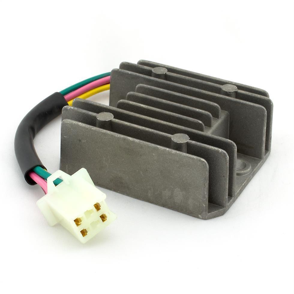 4 Wire Full Black Motorcycle Regulator Rectifier 12v Dc Bike Quad