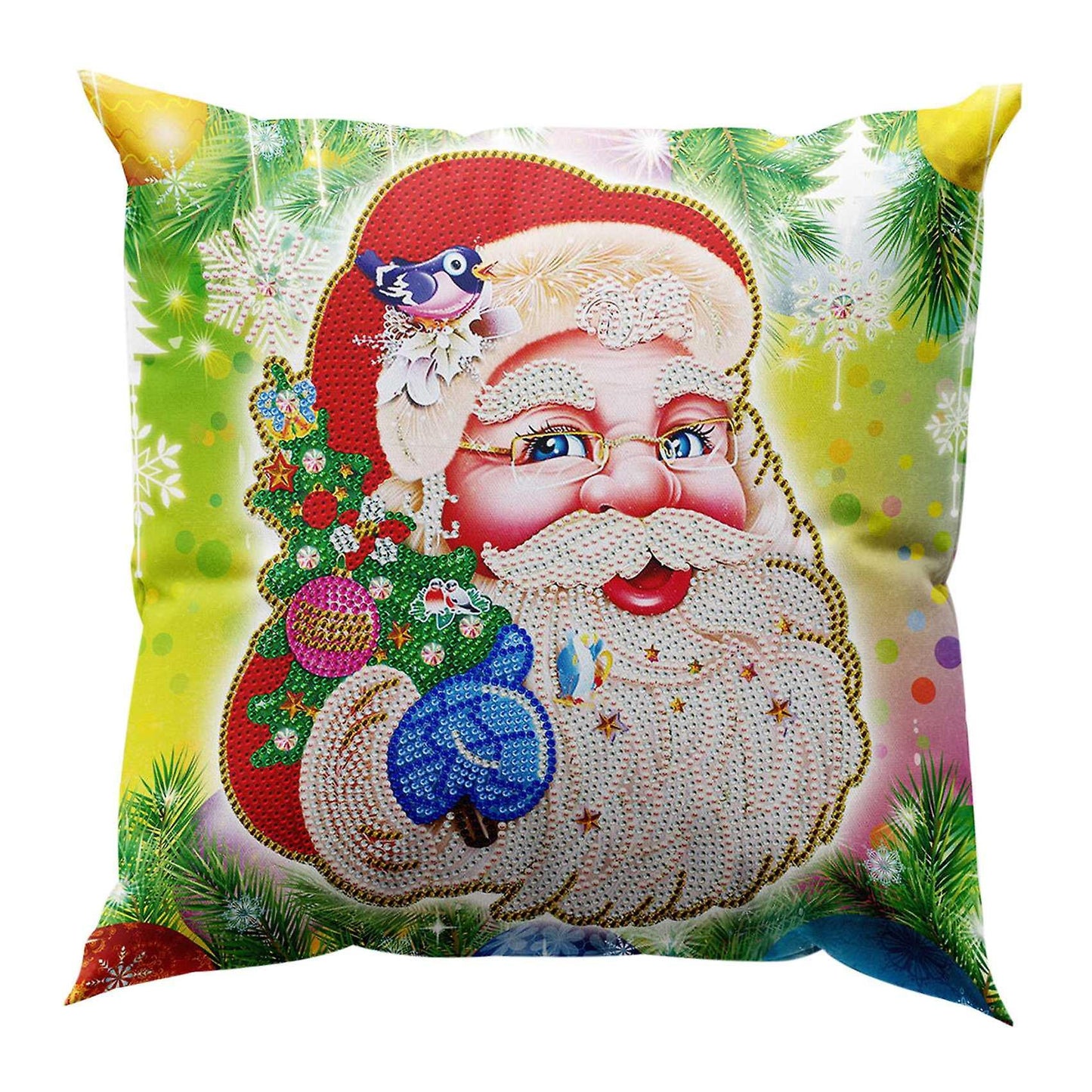 30x30cm Diy Diamond Christmas Pillowcase Decoration Santa Head