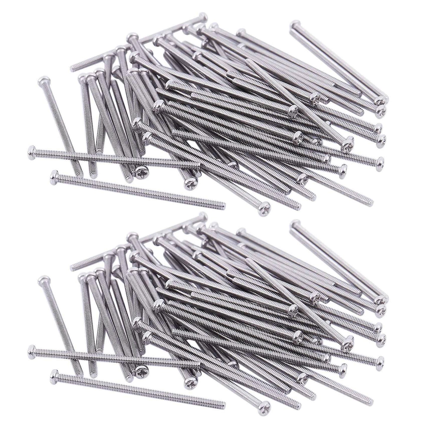 60 X Silber Ton M2 X 40mm 304 Edelstahl Runder Kopf Schrauben Bolzen