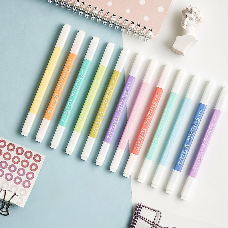 Hk 868 Double-ended Painting Round Head Square Color Highlighter Set