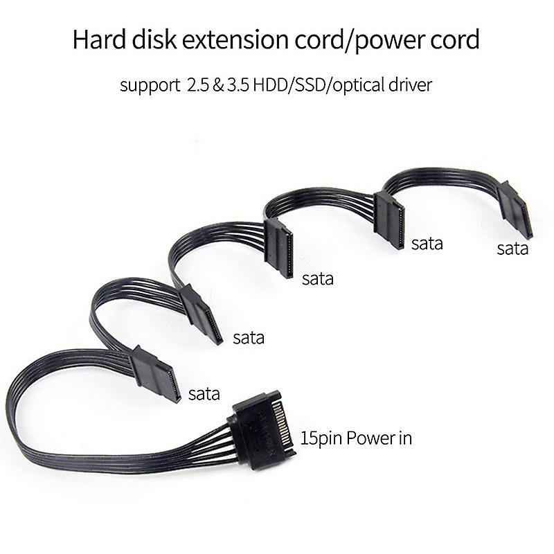 4pin Ide 1 to 5 Sata 15pin Hard Drive Cable for Diy Pc Sever 18awg