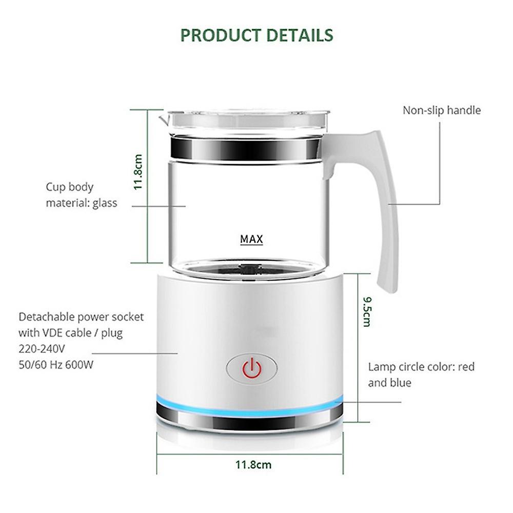 Milk Frother, Warmer with Hot Or Cold Functionality Eu Plug White