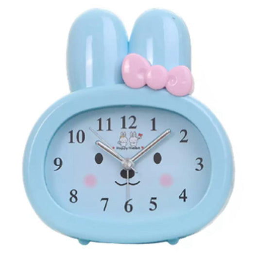 Cute Rabbit Bedside Creative Mute Small Alarm Clock Children Blue