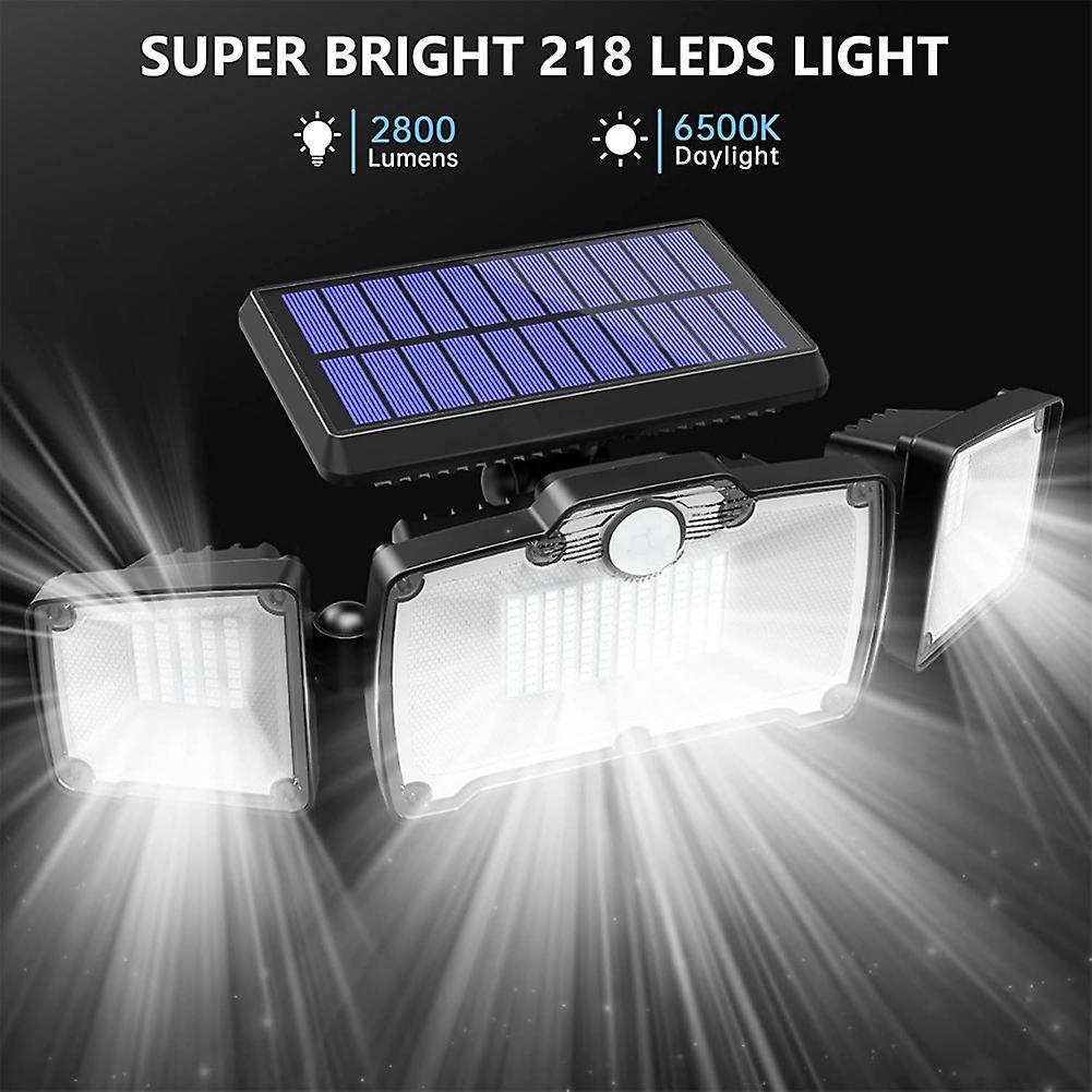 Solar Outdoor Lights, 218 Led 2800lm Flood Lights