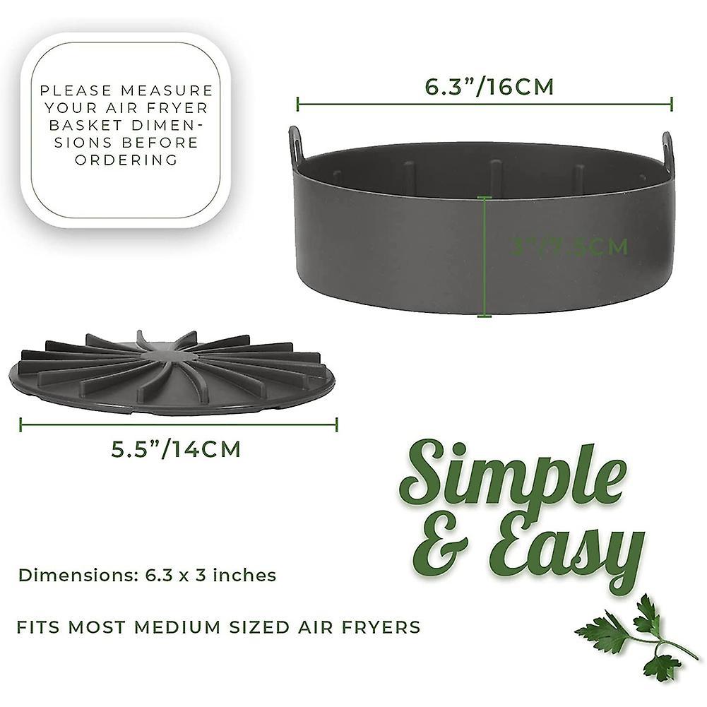 Air Fryer Silicone Pot, with Removable Base,accessories Gray 6.3inch