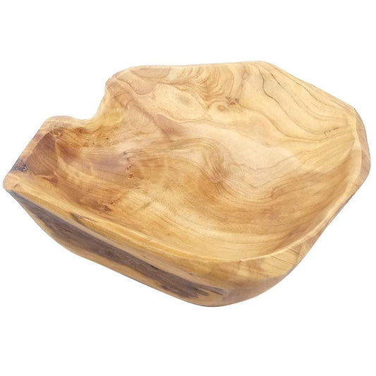 Wooden Fruit Salad Serving Bowl Hand-carved Root Bowls 15-19cm