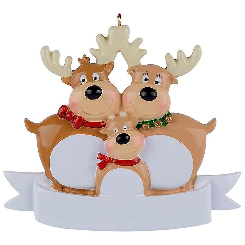 Reindeer Family Of 3 Christmas Tree Ornament Winter Gift-family Of 3