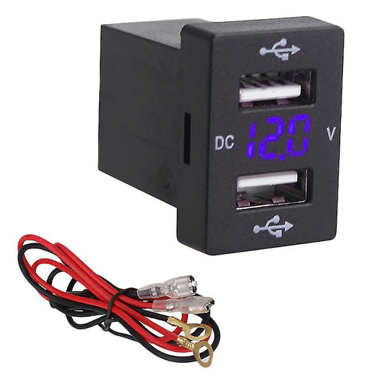 12v Car Charger with Fuse for Toyota for Phone Led Display (blue)