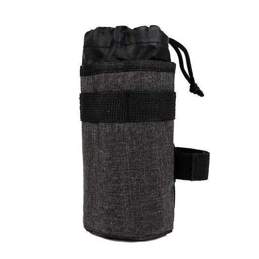 Portable Bicycle Water Bottle Container Drawstring Kettle Bag,gray