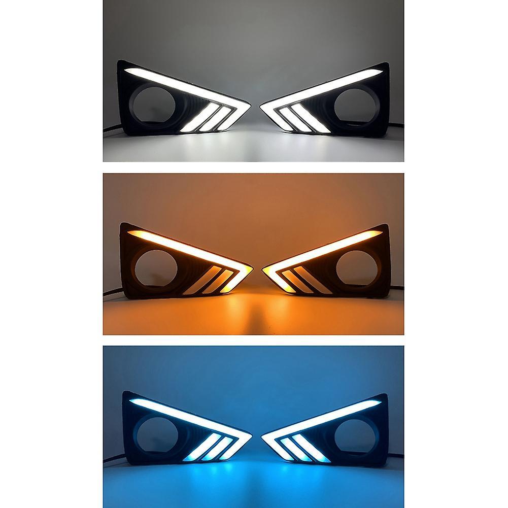 Car Led Dynamic Daytime Running Light,yellow+blue Light