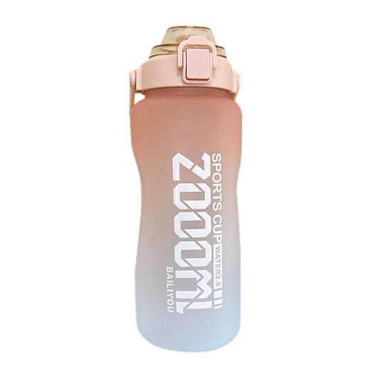 2000ml Large Water Bottle with Time Marker Portable Leakproof -d