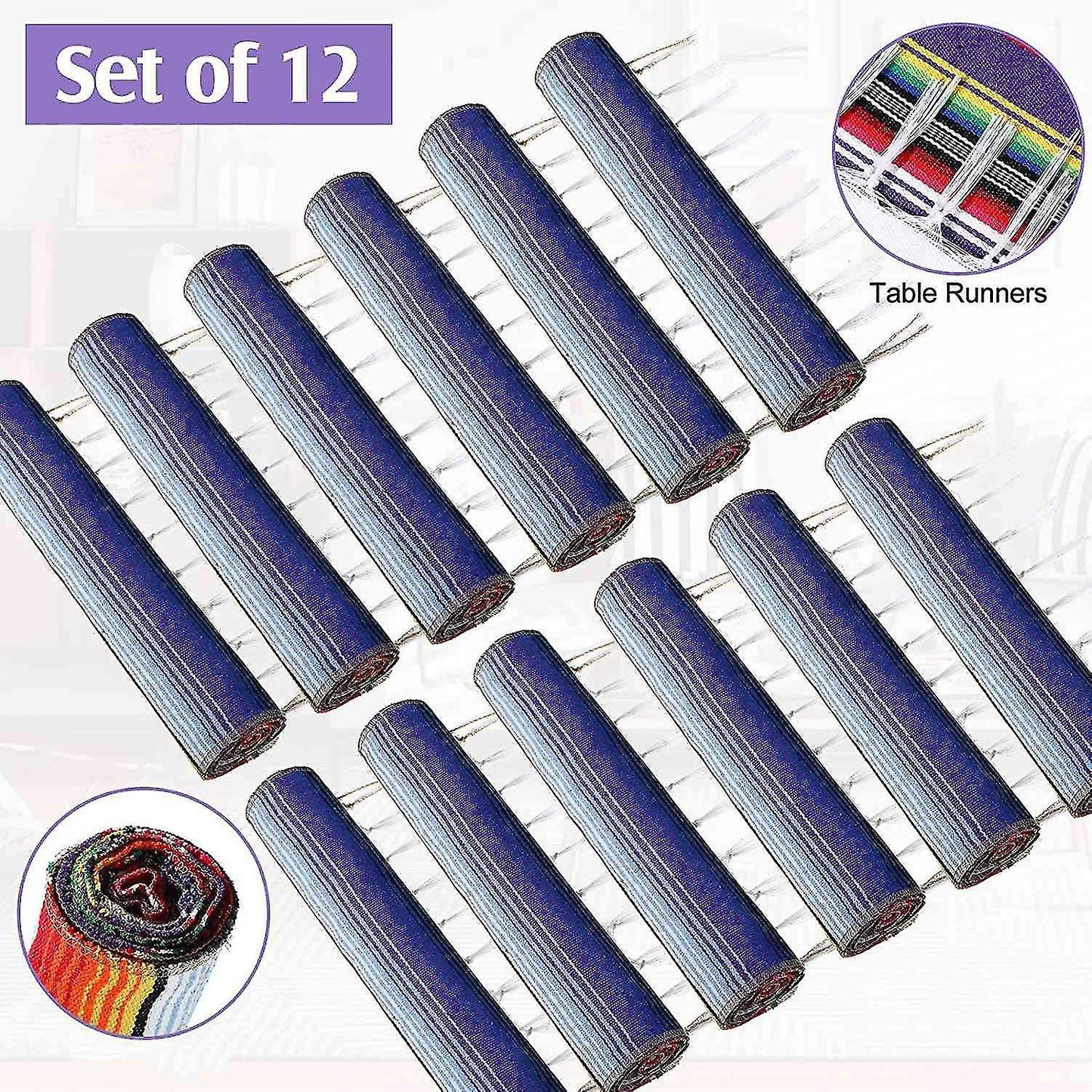 12 Pcs Mexican Table Runner Mexican Party Table Blanket Runner