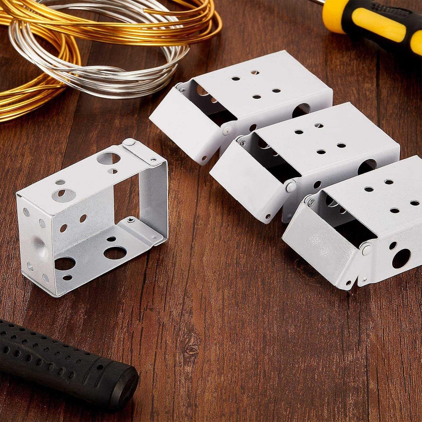 4 Pieces 2 Inch Low Profile Box Mounting Bracket for Headrail (white)