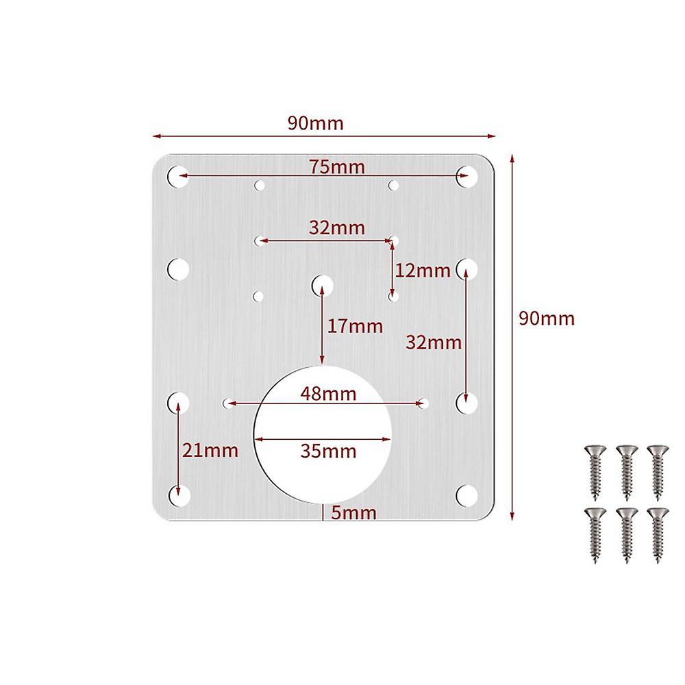 6 Pcs Cabinet Hinge Repair Plate Kit with Screws, Door Hinge Brackets