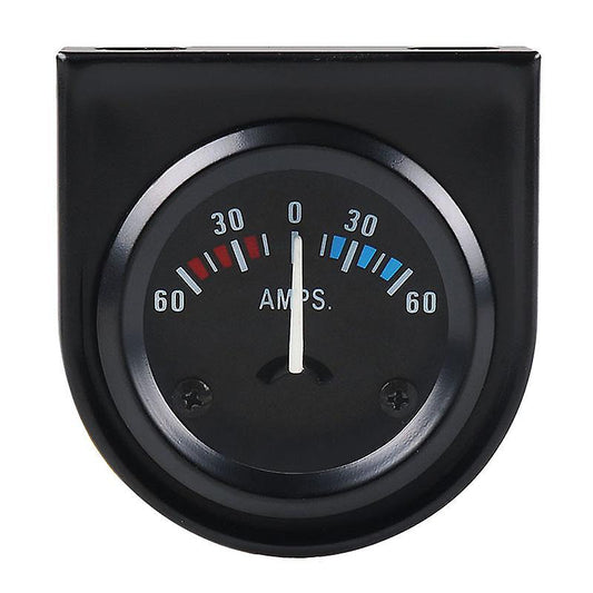 52mm 12v Car Led Pointer Auto Boat Amp Meter Gauge 60-0-60 Amp Black