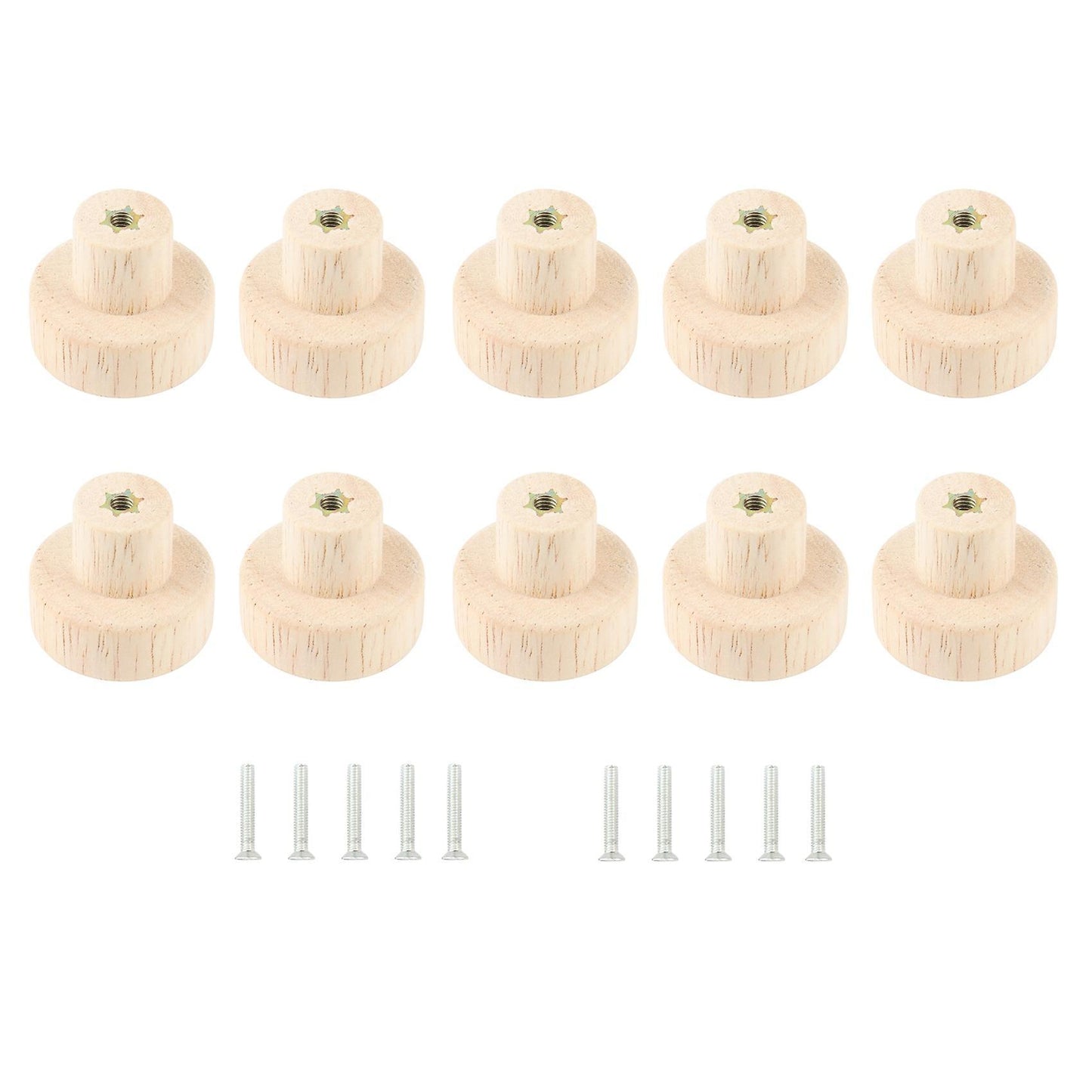 10pcs Wood Round Pull Knobs for Cabinet Drawer Handle Furniture S