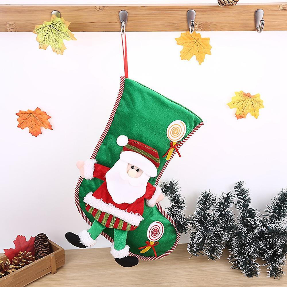 Christmas Stocking Xmas Tree Hanging Candy Gift Bag, Santa Claus