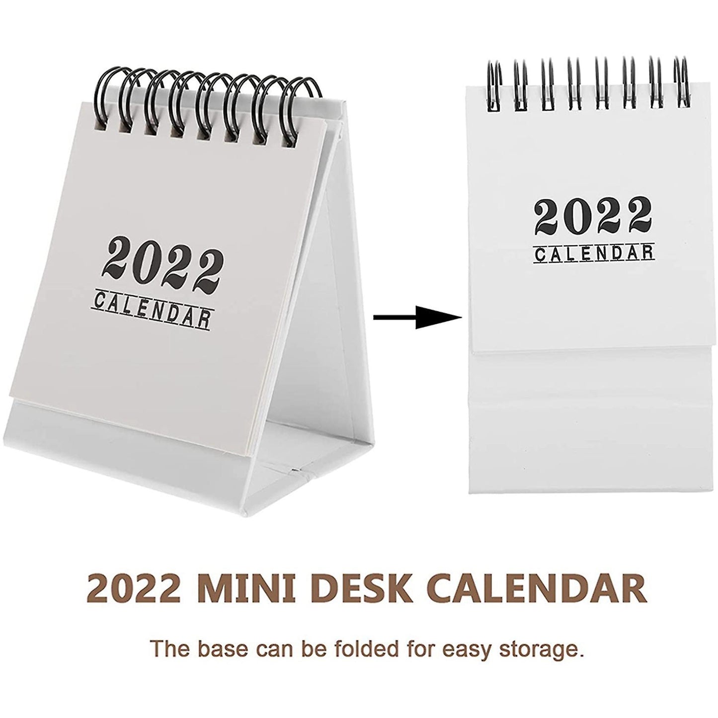 2x 2022 Calendar Stand Up Calendars for Office Table Decoration White