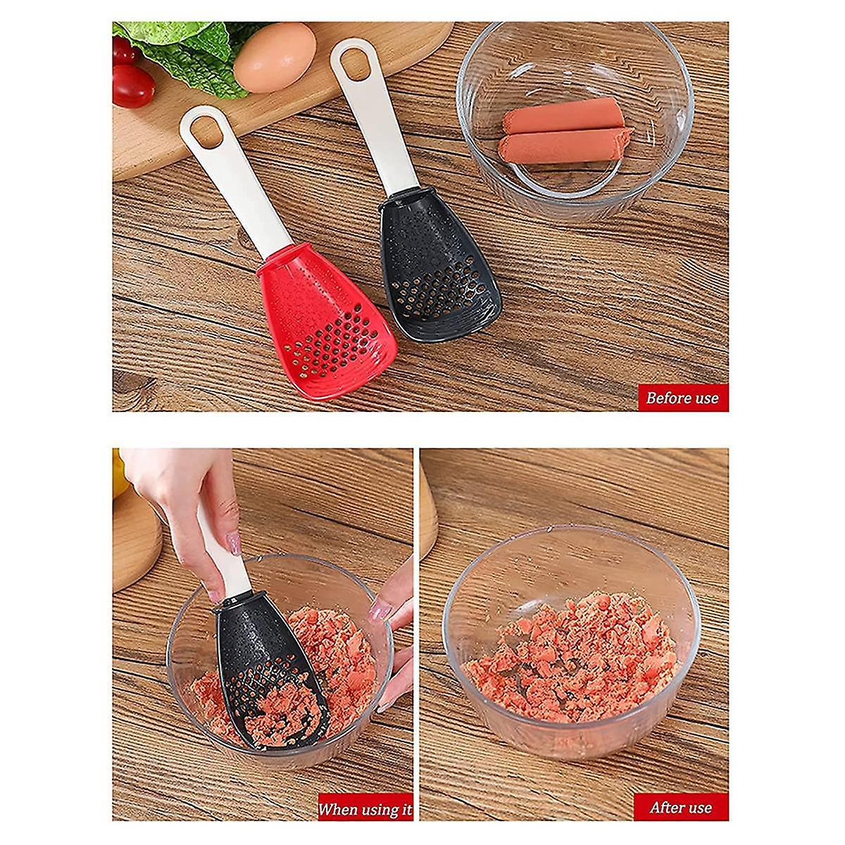 Multifunctional Cooking Spoon Kitchen Tool Filter Spoon (black)