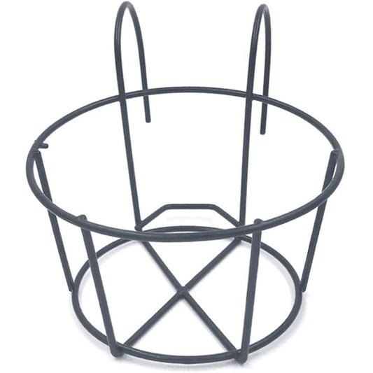 Balcony Flower Stand Wrought Iron Potted Plant Hanging Mount(black)