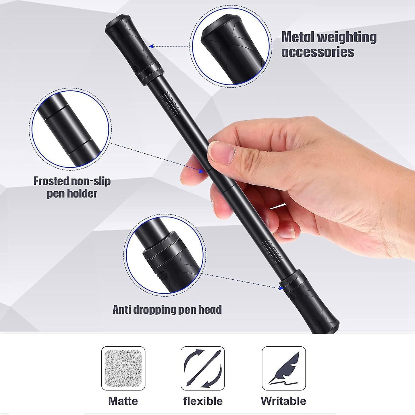 2 Pcs Flying Spinning Pen with Weighted Ball Finger Rotating Pen A